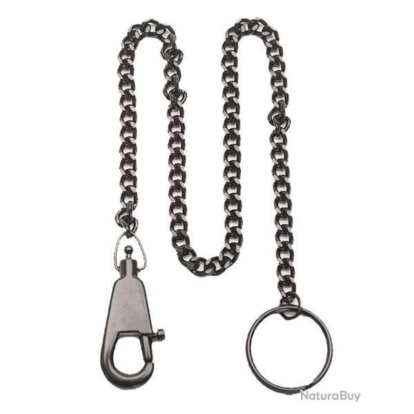 Cha�ne porte-couteau Mil-Tec en acier 44,5 cm avec mousqueton - Noir