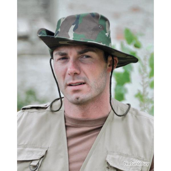 Chapeau de brousse Mil-Tec en coton doubl� avec bord relevable - Woodland / XXL