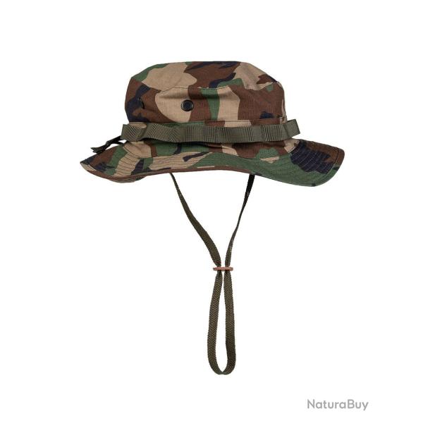 Chapeau de brousse type US GI Mil-Tec en polycoton ripstop - Woodland