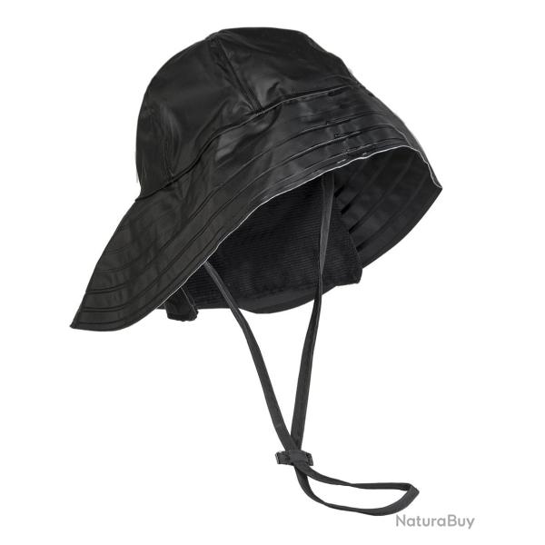 Chapeau de pluie S�dwester Mil-Tec en polyester enduit PVC - Noir / XXL