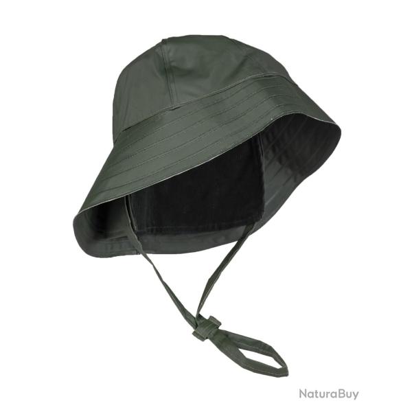 Chapeau de pluie S�dwester Mil-Tec en polyester enduit PVC - Vert olive / XXL