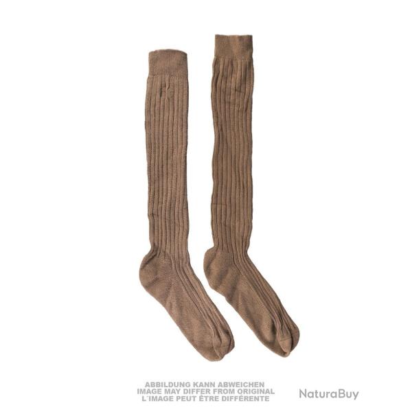 Chaussettes de dotation de la Bundeswehr en coton d'occasion - Marron