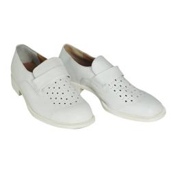 Chaussures basses en cuir de service d'occasion - Blanc