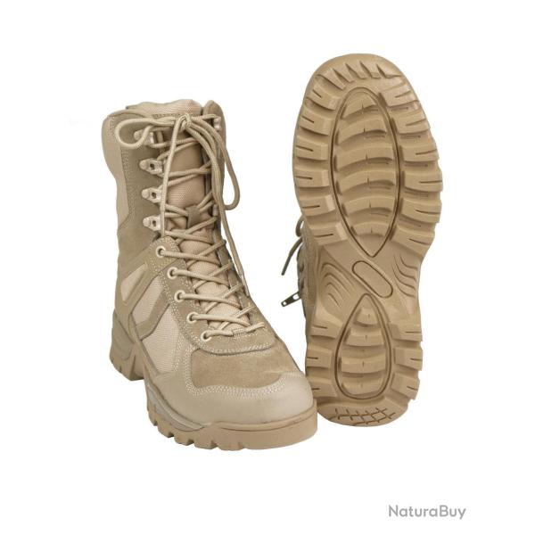 Chaussures d'intervention Mil-Tec Patrol cuir et polyester - Coyote / 42 EU / 8 UK