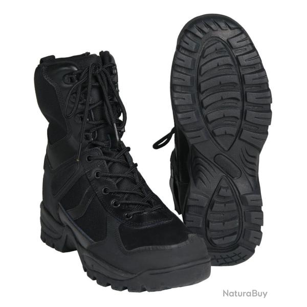 Chaussures d'intervention Mil-Tec Patrol cuir et polyester - Noir / 43 EU / 9 UK