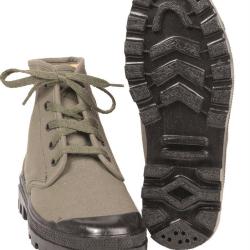 Chaussures de combat Mil-Tec type fran&ccedil;ais en toile de coton - Vert olive / 38 EU / 4 UK
