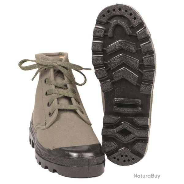 Chaussures de combat Mil-Tec type fran�ais en toile de coton - Vert olive / 38 EU / 4 UK