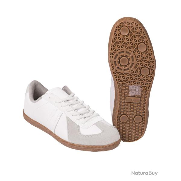 Chaussures de sport Mil-Tec type Bundeswehr en cuir de bovin - Blanc / 46 EU / 12 UK