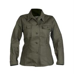 Chemise de campagne femme type US Mil-Tec en coton serg&eacute; - Vert olive / 40