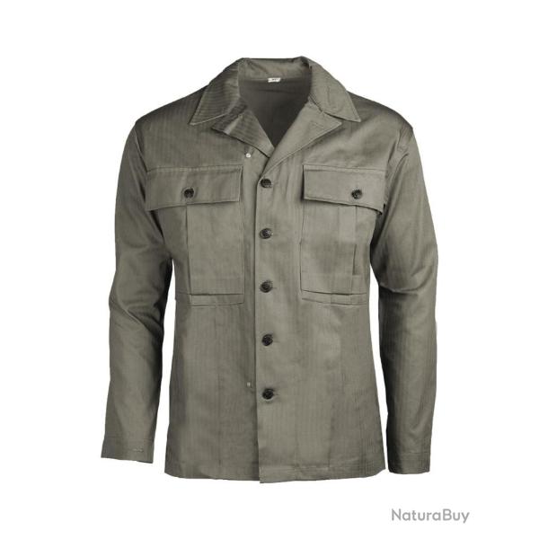 Chemise de campagne type US Mil-Tec en coton serg� - Vert olive / XXL