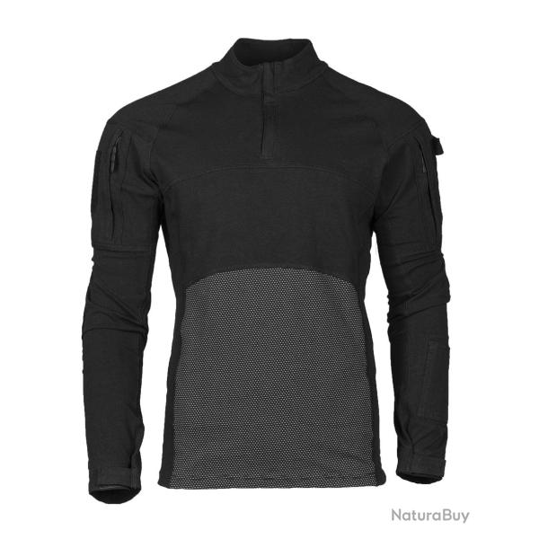 Chemise de combat Mil-Tec Assault en coton elasthanne - Noir / M