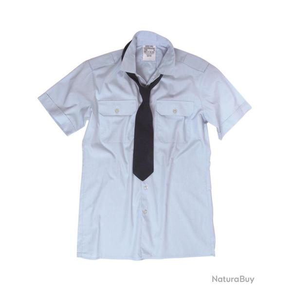 Chemise de service Bundeswehr � manches courtes d'occasion, lot de 20 - Bleu