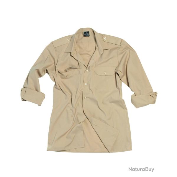Chemise de service Mil-Tec manches longues en twill polycoton - Beige / M