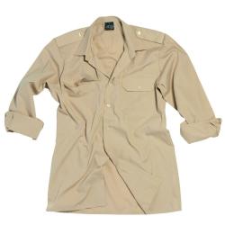 Chemise de service Mil-Tec manches longues en twill polycoton - Beige / XL