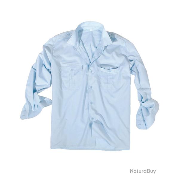 Chemise de service Mil-Tec manches longues en twill polycoton - Bleu clair / S