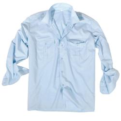 Chemise de service Mil-Tec manches longues en twill polycoton - Bleu clair / M