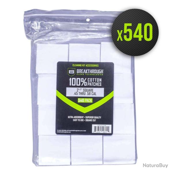 Chiffons calibr�s coton Breakthrough pr�d�coup�s, sept formats - Autre / 6,3 � 6,3 cm (540 pi�ces)