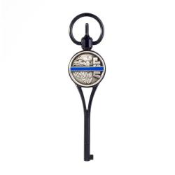 Clef menottes ASP G2 Blue Line embout de d&eacute;verrouillage - Black Chrome