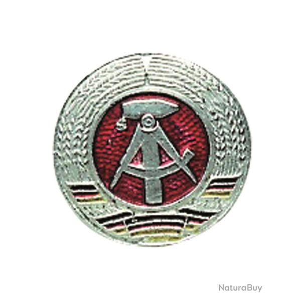 Cocarde de coiffure en m�tal de l'arm�e est-allemande, stock - Argent