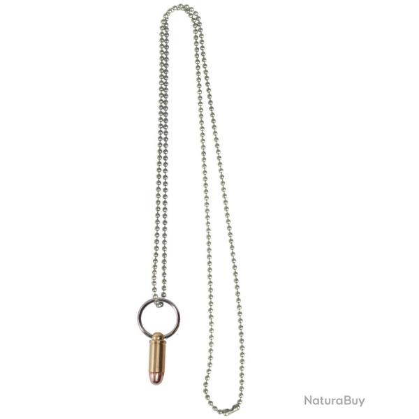 Collier Mil-Tec � pendentif cartouche petit format 3 x 1 cm - Autre