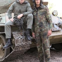 Combinaison d'&eacute;quipage blind&eacute; Bundeswehr en coton d'occasion - Vert olive
