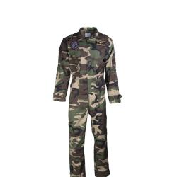 Combinaison de vol type US Mil-Tec enfant en polycoton - Woodland / M