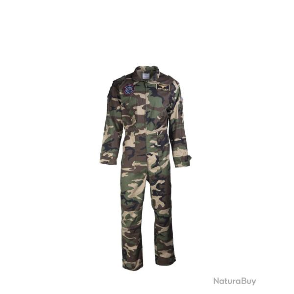 Combinaison de vol type US Mil-Tec enfant en polycoton - Woodland / M