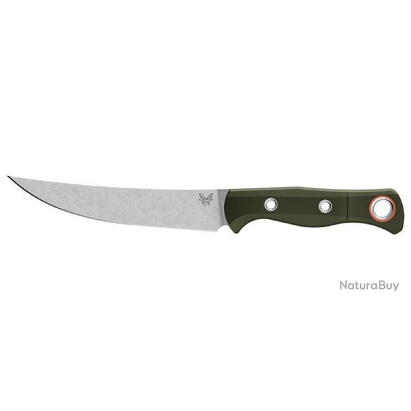 Couteau � lame fixe Benchmade Meatcrafter 15500-3 acier CPM - Vert et orange