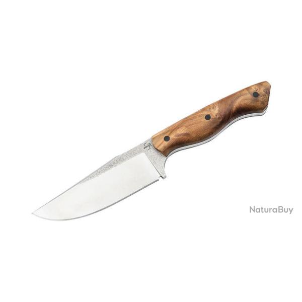 Couteau � lame fixe Boker Plus Overnighter acier D2 - Bois naturel