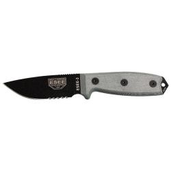 Couteau &agrave; lame fixe ESEE ESEE-3 - Lame Mixte acier Carbone - Noir