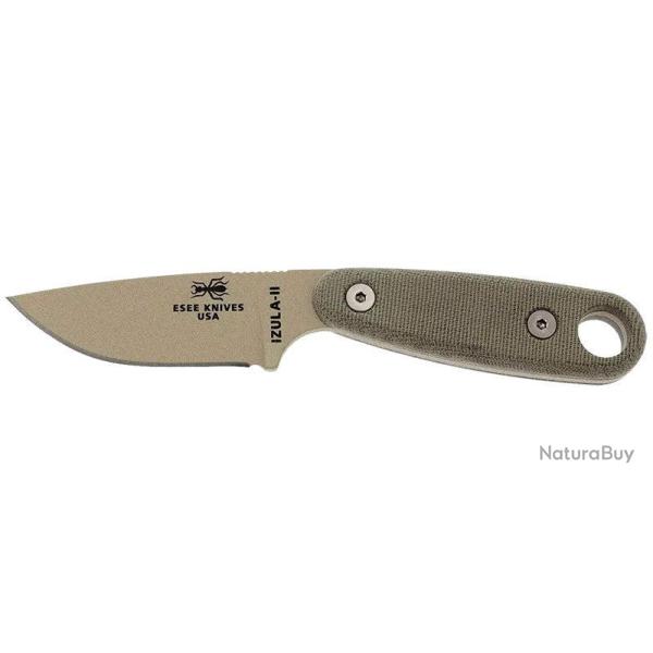 Couteau � lame fixe ESEE Izula II IZULAIIDT acier Carbone - Sable