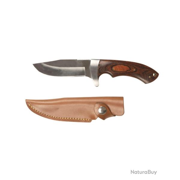 Couteau � lame fixe Mil-Tec manche en bois Pakka lame inox - Autre