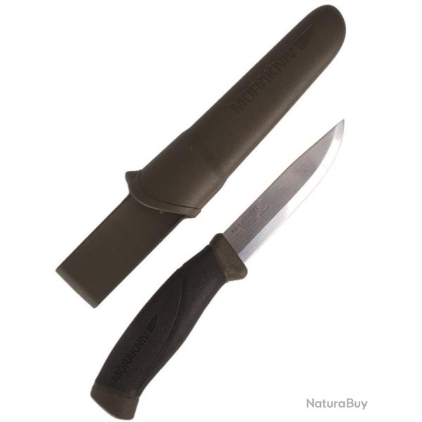 Couteau � lame fixe Mil-Tec Mora Army en acier Sandvik 12C27 - Vert olive