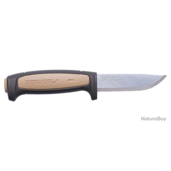 Couteau � lame fixe Morakniv Pro Rope SRT lame dentel�e 91 mm - Beige