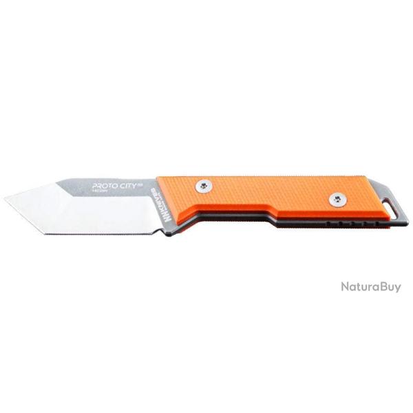 Couteau � lame fixe NN Knives Proto City tanto acier 14C28N - Orange