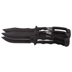Couteau &agrave; lame fixe SOG Throwing Knives - Pack - Noir