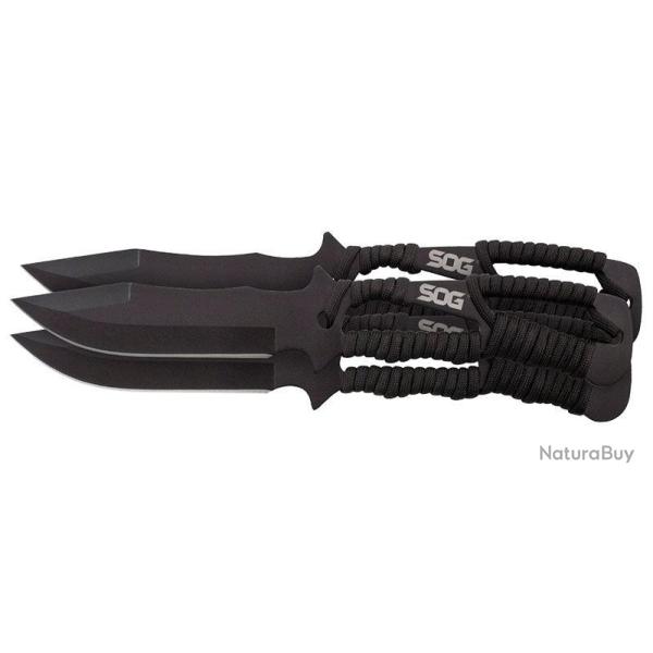 Couteau � lame fixe SOG Throwing Knives - Pack - Noir