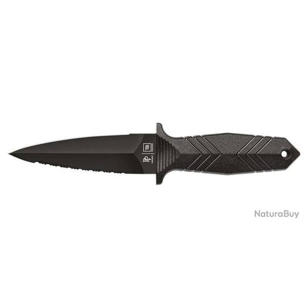 Couteau � lame fixe TB Outdoor Protecteur acier X50CrMoV15 - Noir