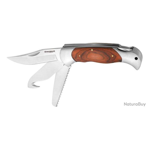Couteau multifonctions Boker Magnum Classic Hunter acier 440A - Bois naturel