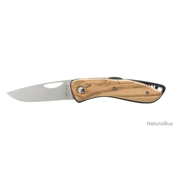 Couteau multifonctions Wichard Aquaterra Lame + Tire-bouchon 10181 acier 420 HC - Bois naturel