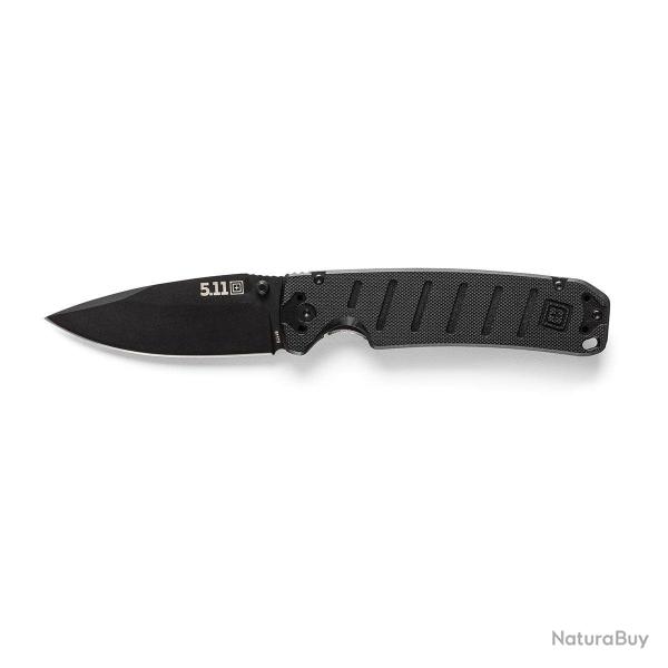 Couteau pliant 5.11 Tactical Ryker DP Full lame D2 de 8,9 cm - Noir