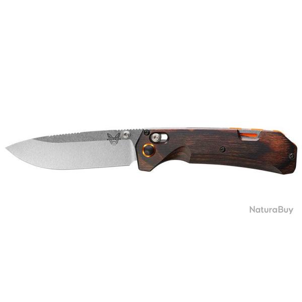 Couteau pliant Benchmade Grizzly Creek 15062 acier CPM S30V - Bois naturel