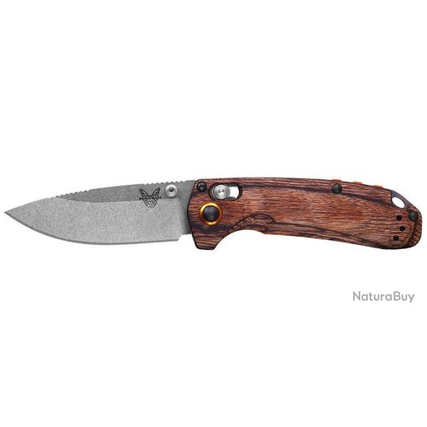 Couteau pliant Benchmade North Fork 15032 acier CPM S30V - Bois naturel