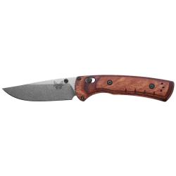 Couteau pliant Benchmade SlipRidge Wood 15090 acier MagnaCut - Bois naturel
