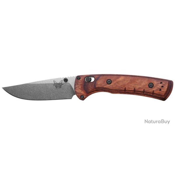 Couteau pliant Benchmade SlipRidge Wood 15090 acier MagnaCut - Bois naturel