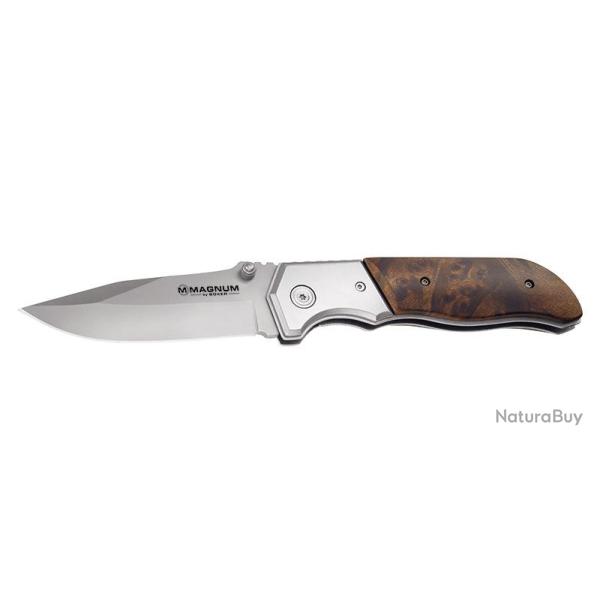 Couteau pliant Boker Magnum Forest Ranger acier 440A - Bois naturel