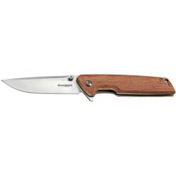 Couteau pliant Boker Magnum Straight Brother Wood acier 440A - Bois naturel