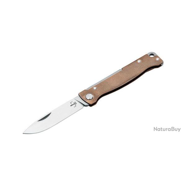 Couteau pliant Boker Plus Atlas Brass acier 12C27 (Inox) - Autre