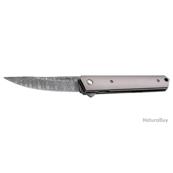 Couteau pliant Boker Plus Kwaiken flipper Damascus acier Damas - Gris