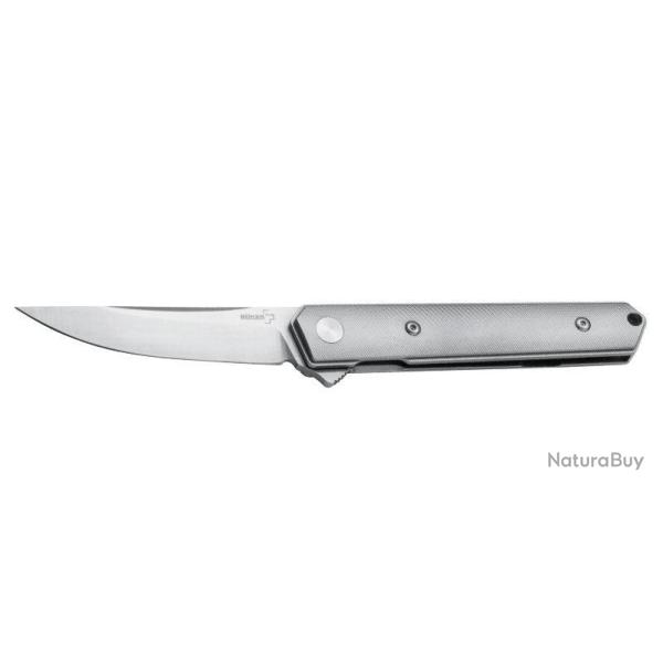 Couteau pliant Boker Plus Kwaiken Mini Flipper Titan acier D2 - Gris